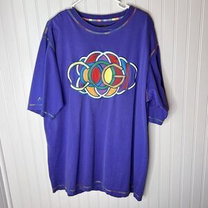 COOGI Colorful Embroidered Men's Sz XL Purple Short Sleeve T Shirt Baggy